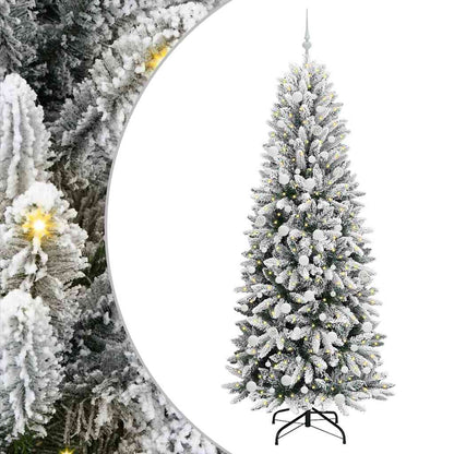 Artificial Christmas Tree with 300 LEDs with Stand White 210 cm