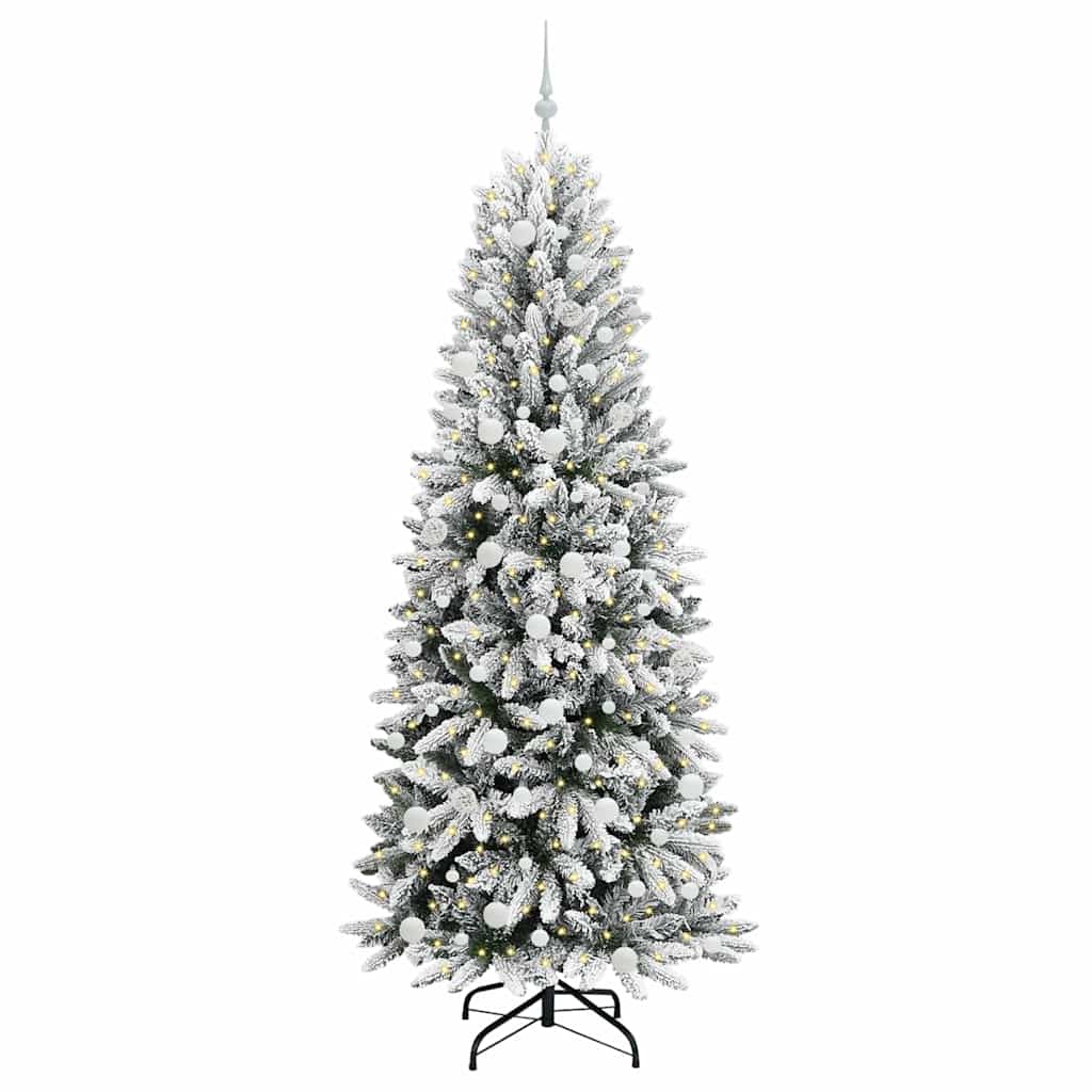 Artificial Christmas Tree with 300 LEDs with Stand White 210 cm