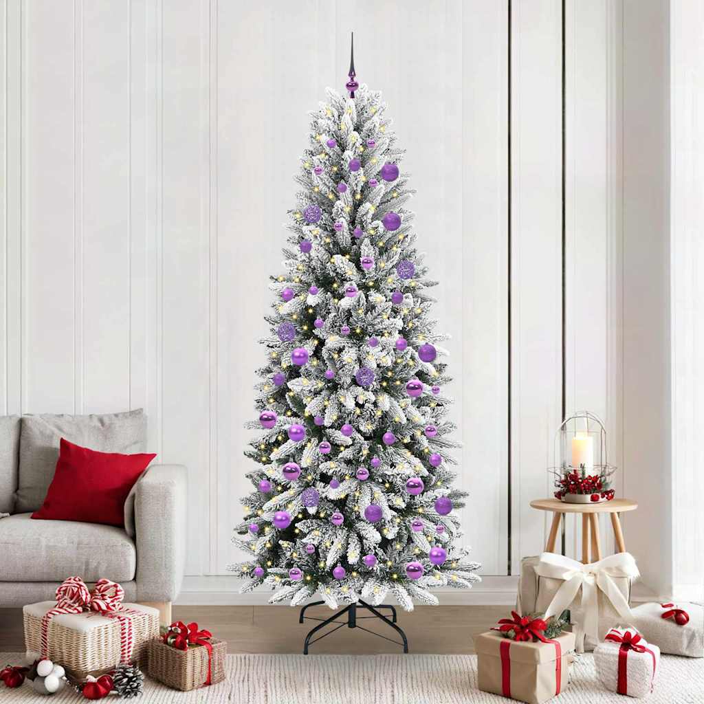 Artificial Christmas Tree with 300 LEDs with Stand White 210 cm