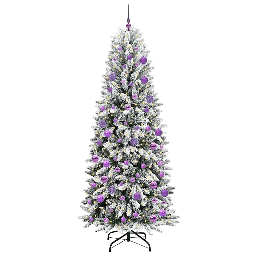 Artificial Christmas Tree with 300 LEDs with Stand White 210 cm