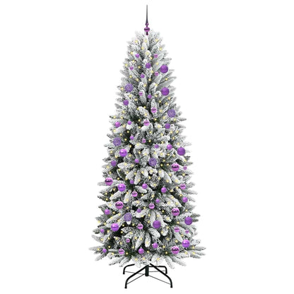 Artificial Christmas Tree with 300 LEDs with Stand White 210 cm