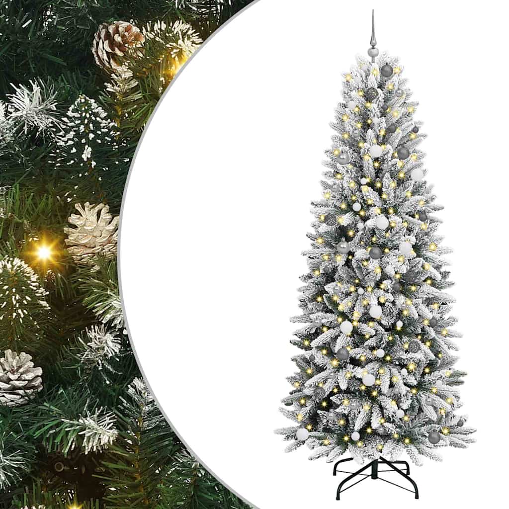 Artificial Christmas Tree with 300 LEDs with Stand White 240 cm