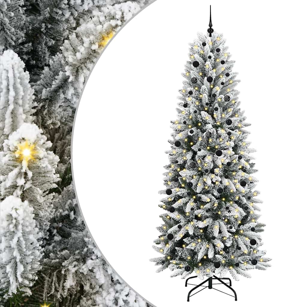 Artificial Christmas Tree with 300 LEDs with Stand White 240 cm