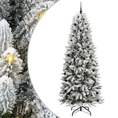 Artificial Christmas Tree with 300 LEDs with Stand White 240 cm