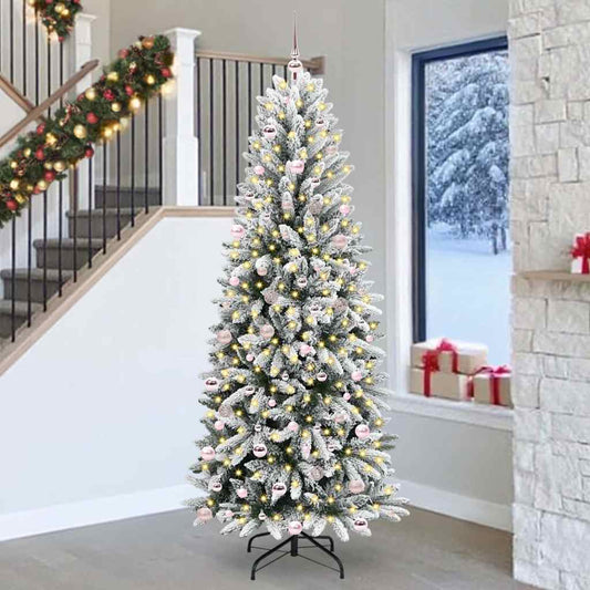Artificial Christmas Tree with 300 LEDs with Stand White 240 cm