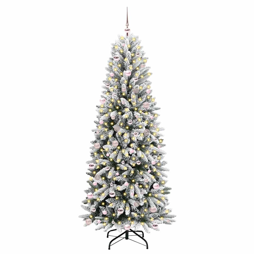 Artificial Christmas Tree with 300 LEDs with Stand White 240 cm