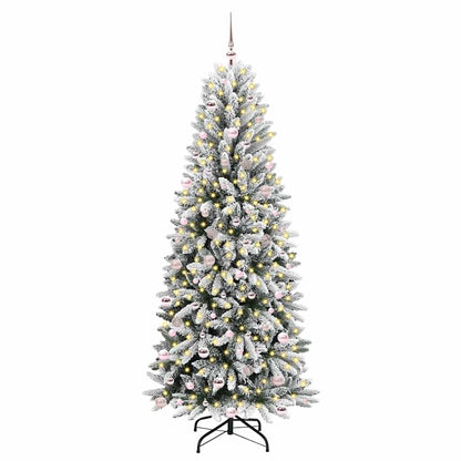 Artificial Christmas Tree with 300 LEDs with Stand White 240 cm