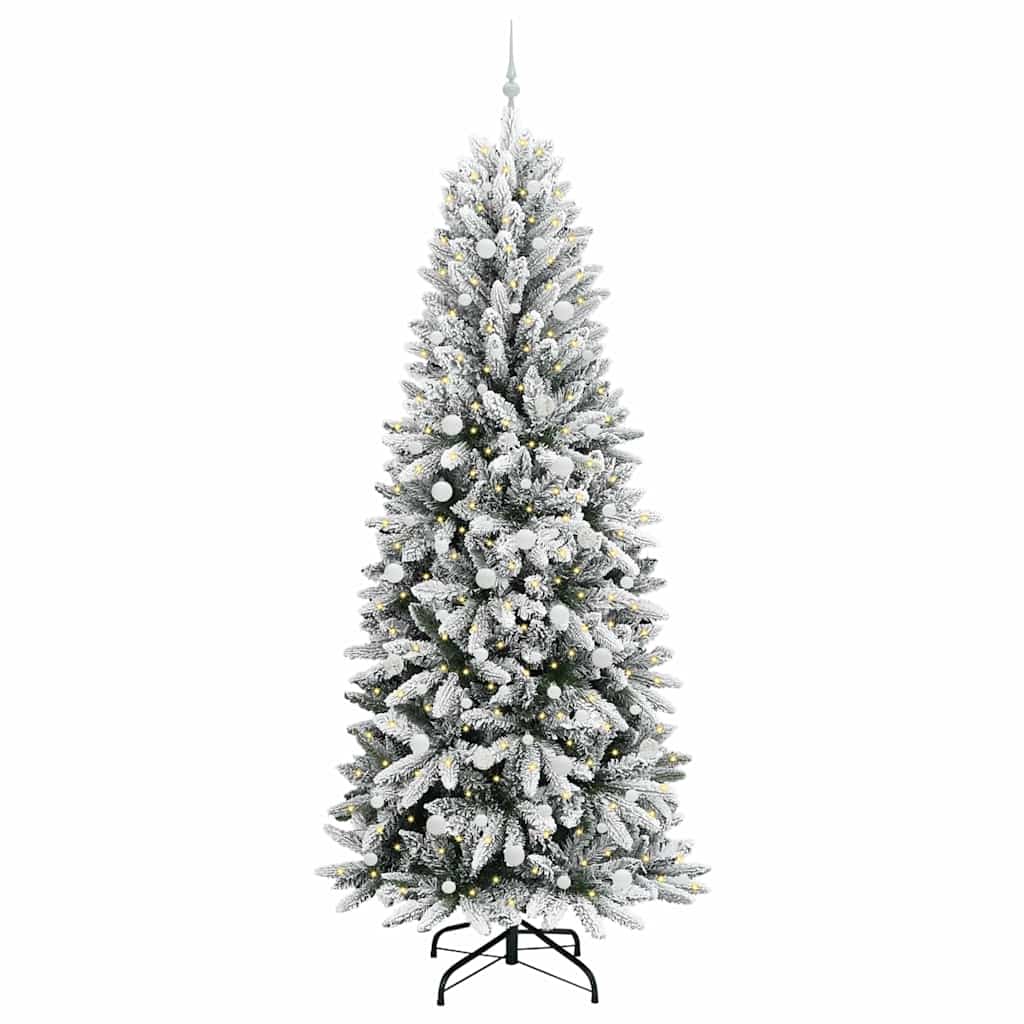 Artificial Christmas Tree with 300 LEDs with Stand White 240 cm