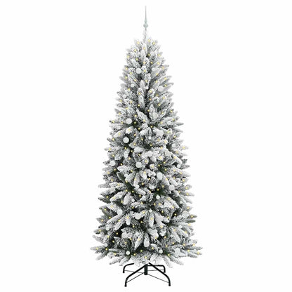 Artificial Christmas Tree with 300 LEDs with Stand White 240 cm