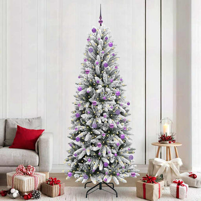 Artificial Christmas Tree with 300 LEDs with Stand White 240 cm
