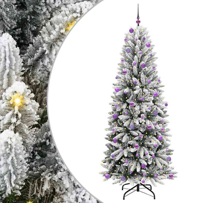 Artificial Christmas Tree with 300 LEDs with Stand White 240 cm