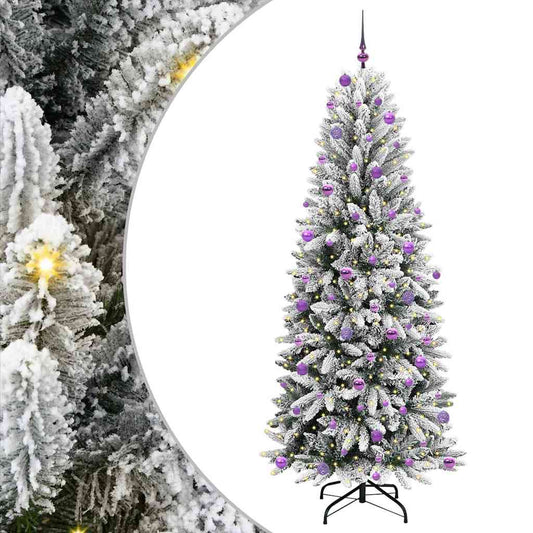 Artificial Christmas Tree with 300 LEDs with Stand White 240 cm