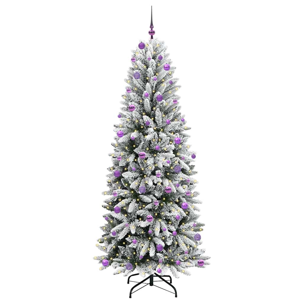 Artificial Christmas Tree with 300 LEDs with Stand White 240 cm