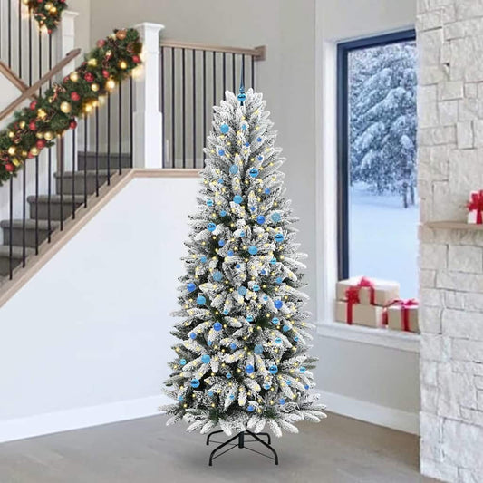 Artificial Christmas Tree with 300 LEDs with Stand White 240 cm