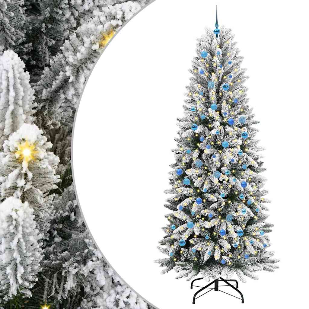 Artificial Christmas Tree with 300 LEDs with Stand White 240 cm