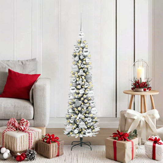 Artificial Christmas Tree with 150 LEDs with Stand White 120 cm