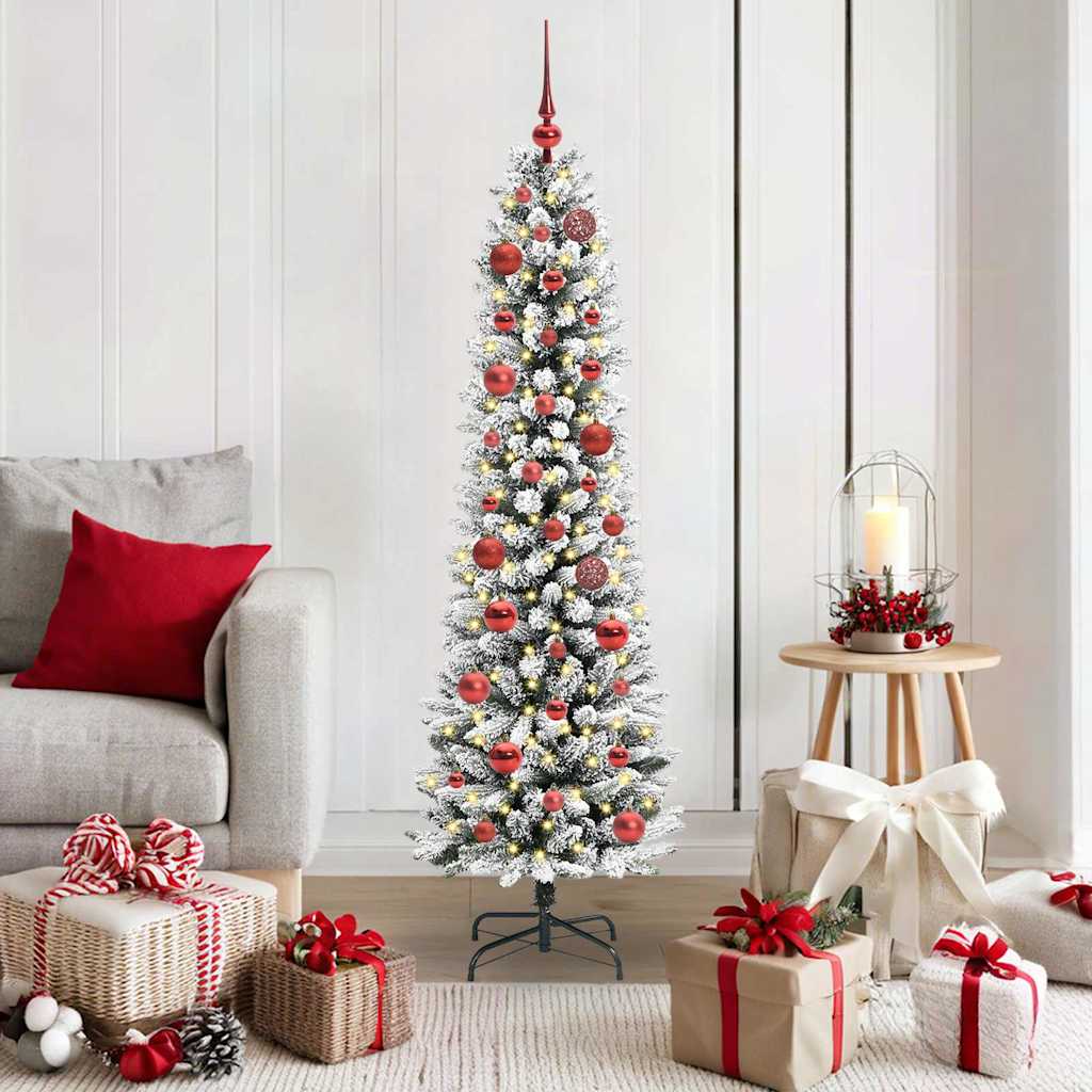 Artificial Christmas Tree with 150 LEDs with Stand White 150 cm