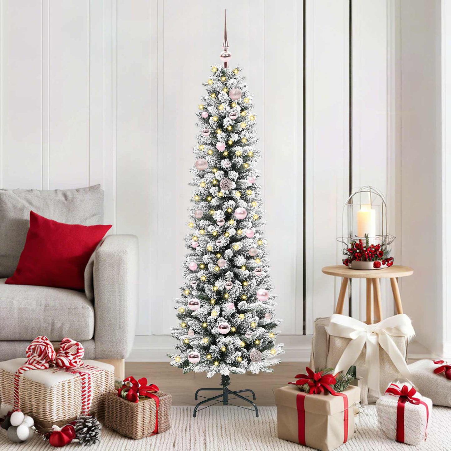 Artificial Christmas Tree with 150 LEDs with Stand White 150 cm