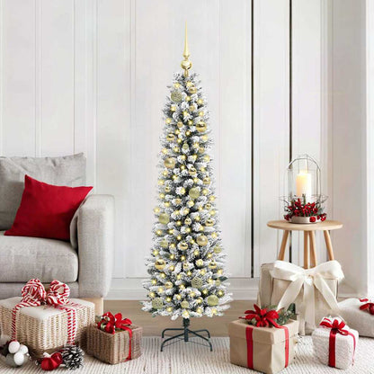 Artificial Christmas Tree with 150 LEDs with Stand White 150 cm