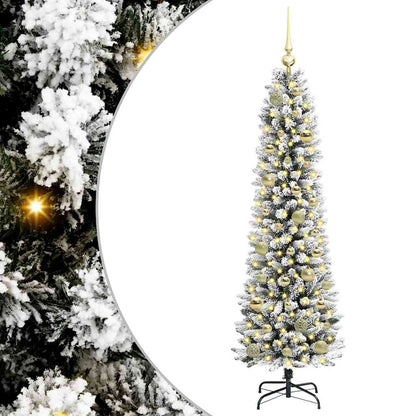 Artificial Christmas Tree with 150 LEDs with Stand White 150 cm