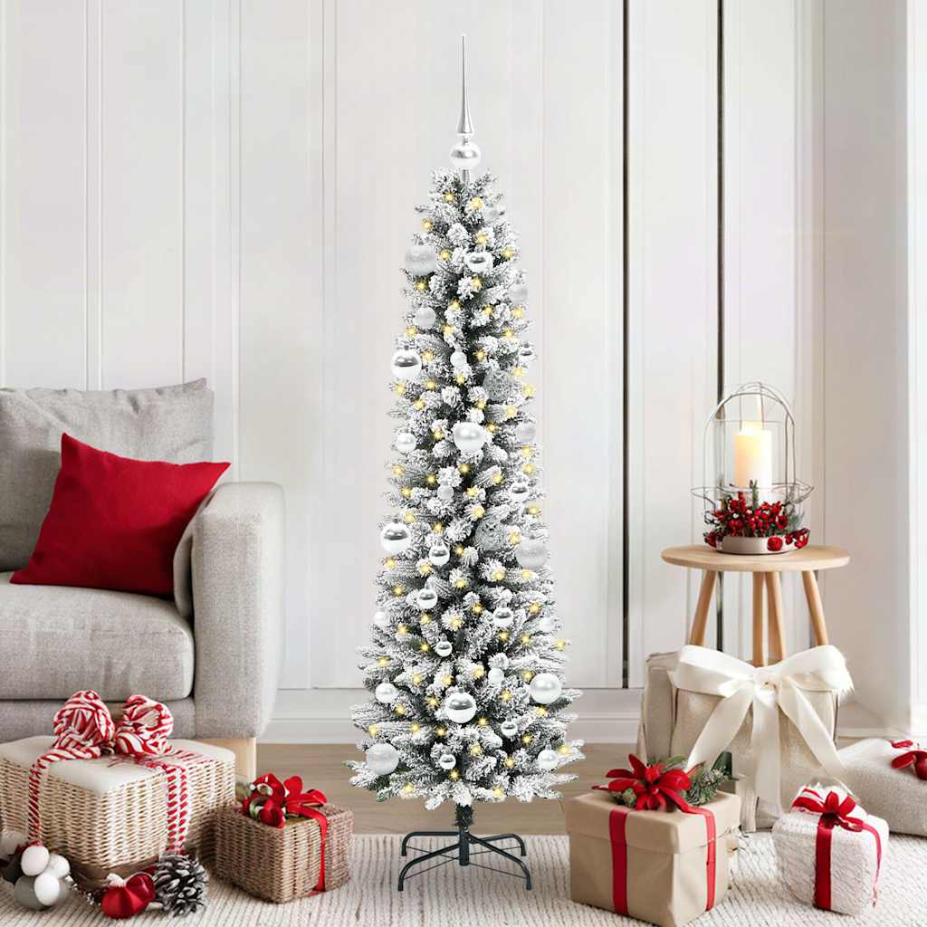 Artificial Christmas Tree with 150 LEDs with Stand White 150 cm