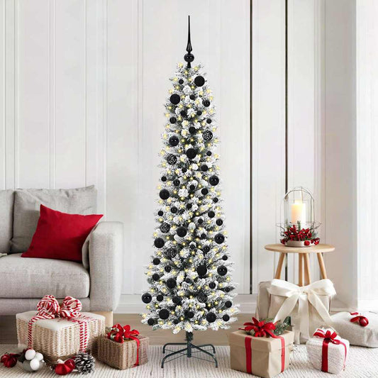 Artificial Christmas Tree with 300 LEDs with Stand White 180 cm