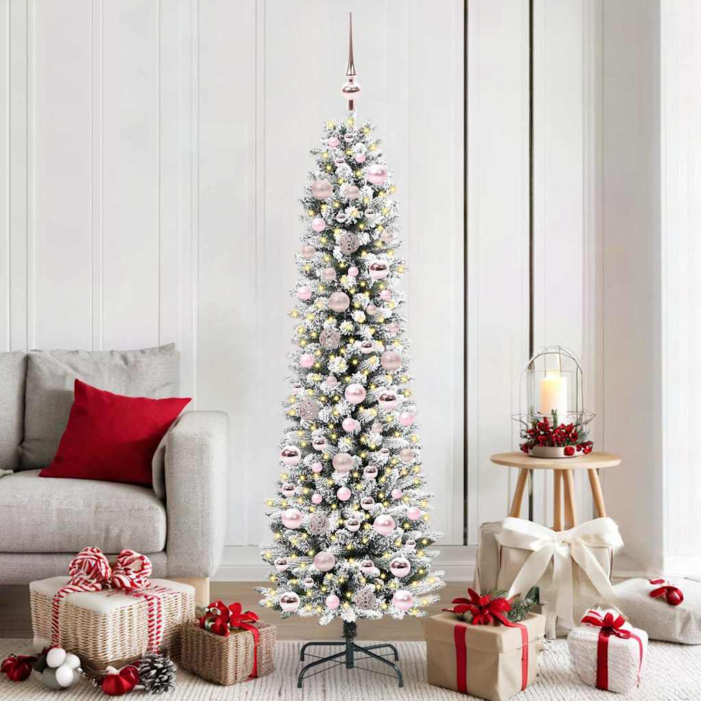 Artificial Christmas Tree with 300 LEDs with Stand White 180 cm