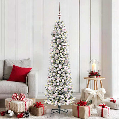 Artificial Christmas Tree with 300 LEDs with Stand White 180 cm