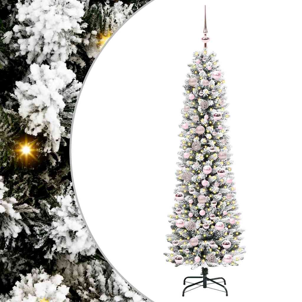 Artificial Christmas Tree with 300 LEDs with Stand White 180 cm