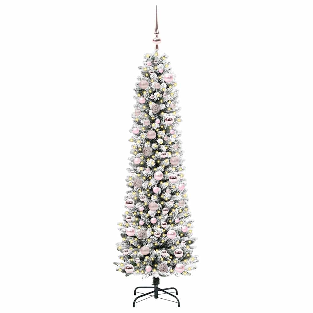 Artificial Christmas Tree with 300 LEDs with Stand White 180 cm