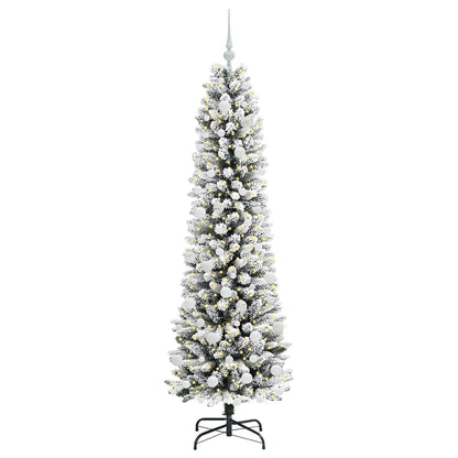 Artificial Christmas Tree with 300 LEDs with Stand White 180 cm