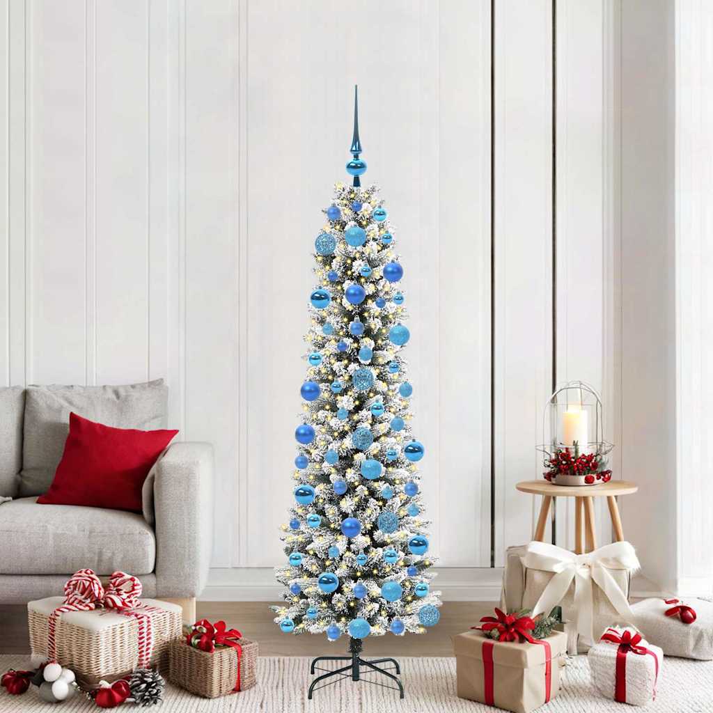 Artificial Christmas Tree with 300 LEDs with Stand White 180 cm