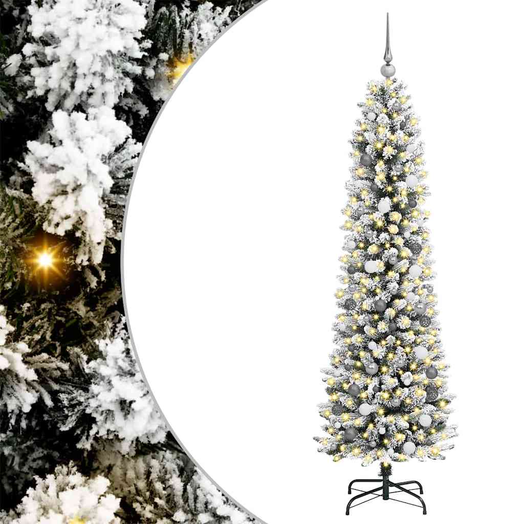 Artificial Christmas Tree with 300 LEDs with Stand White 210 cm