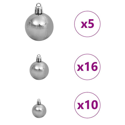 Artificial Christmas Tree with 300 LEDs with Stand White 210 cm