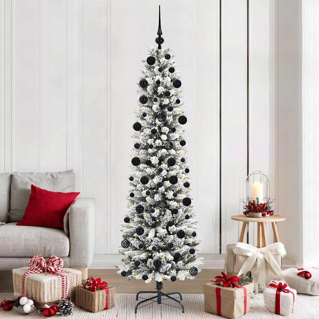 Artificial Christmas Tree with 300 LEDs with Stand White 210 cm