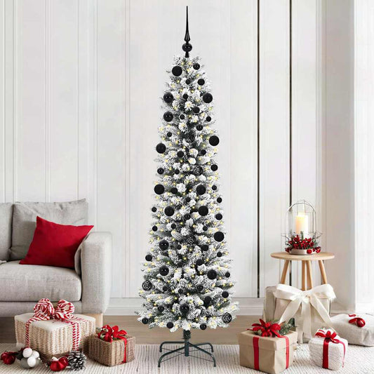 Artificial Christmas Tree with 300 LEDs with Stand White 210 cm