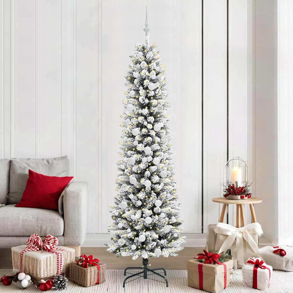 Artificial Christmas Tree with 300 LEDs with Stand White 210 cm