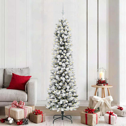 Artificial Christmas Tree with 300 LEDs with Stand White 210 cm