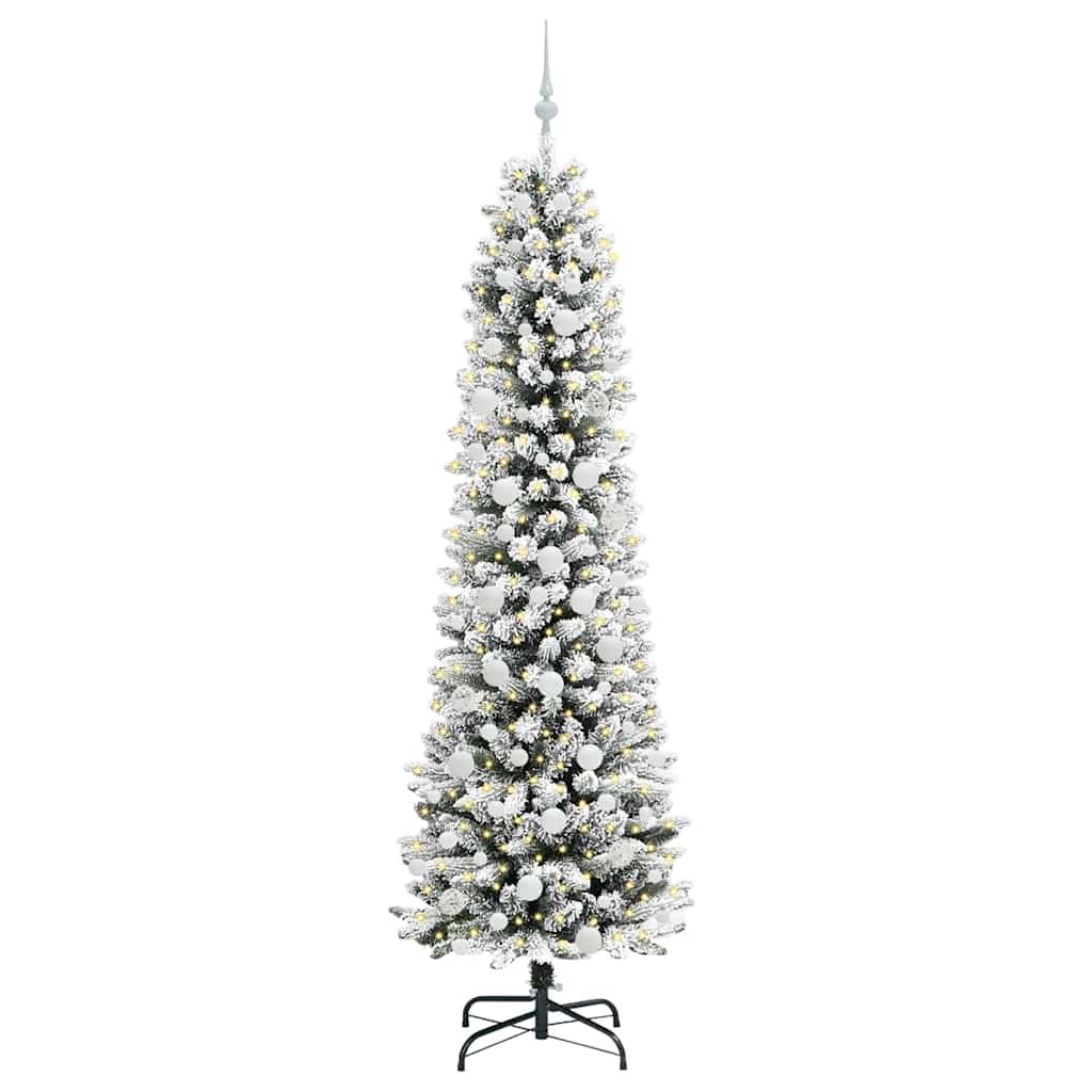Artificial Christmas Tree with 300 LEDs with Stand White 210 cm