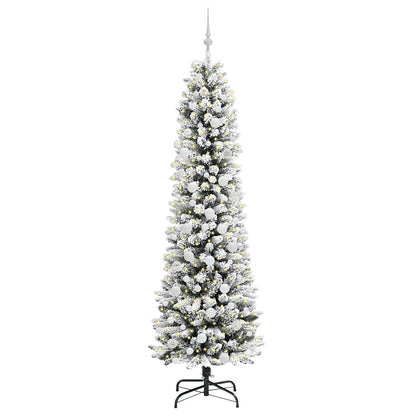 Artificial Christmas Tree with 300 LEDs with Stand White 210 cm