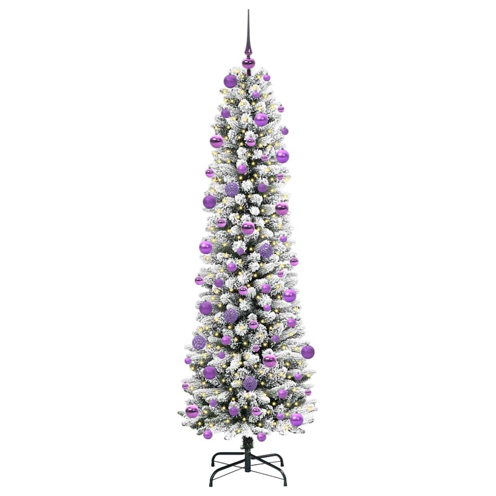 Artificial Christmas Tree with 300 LEDs with Stand White 210 cm
