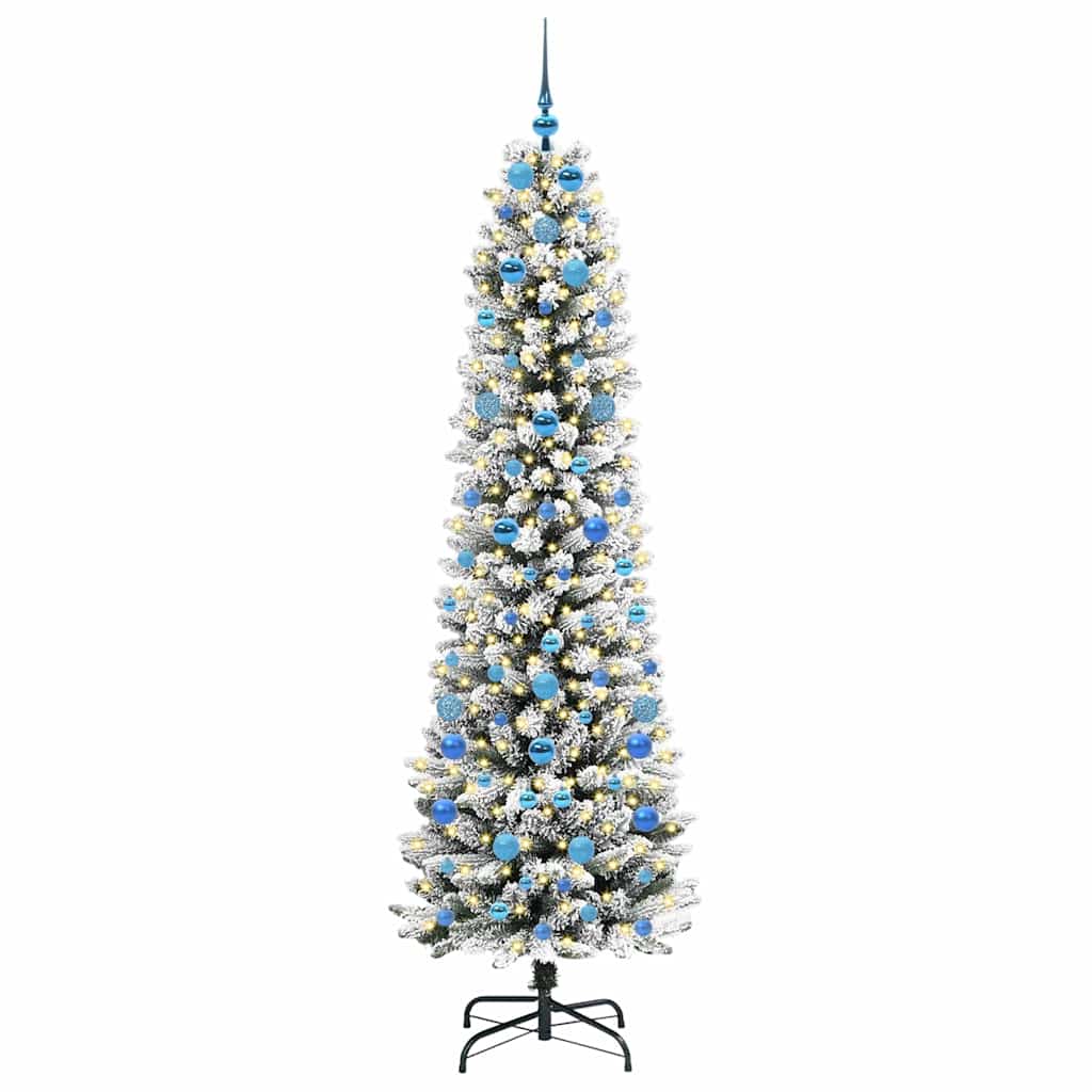 Artificial Christmas Tree with 300 LEDs with Stand White 210 cm
