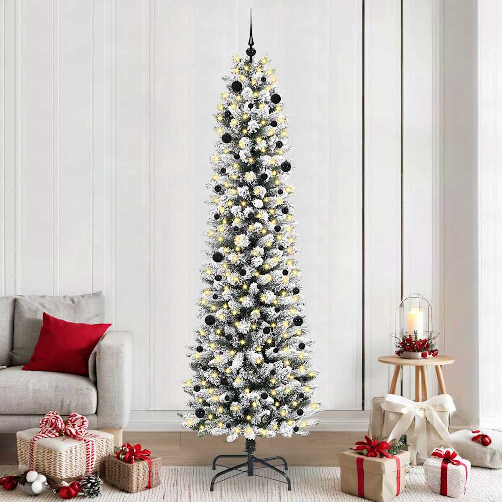 Artificial Christmas Tree with 300 LEDs with Stand White 240 cm