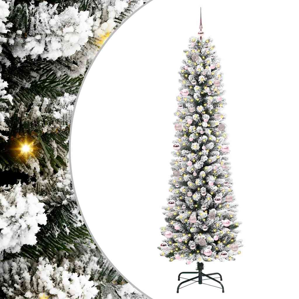 Artificial Christmas Tree with 300 LEDs with Stand White 240 cm