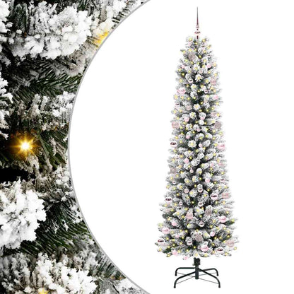 Artificial Christmas Tree with 300 LEDs with Stand White 240 cm