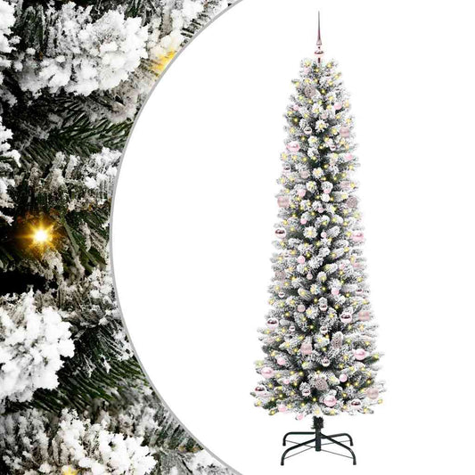 Artificial Christmas Tree with 300 LEDs with Stand White 240 cm