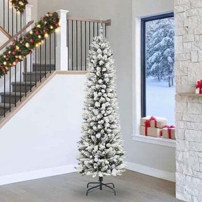 Artificial Christmas Tree with 300 LEDs with Stand White 240 cm