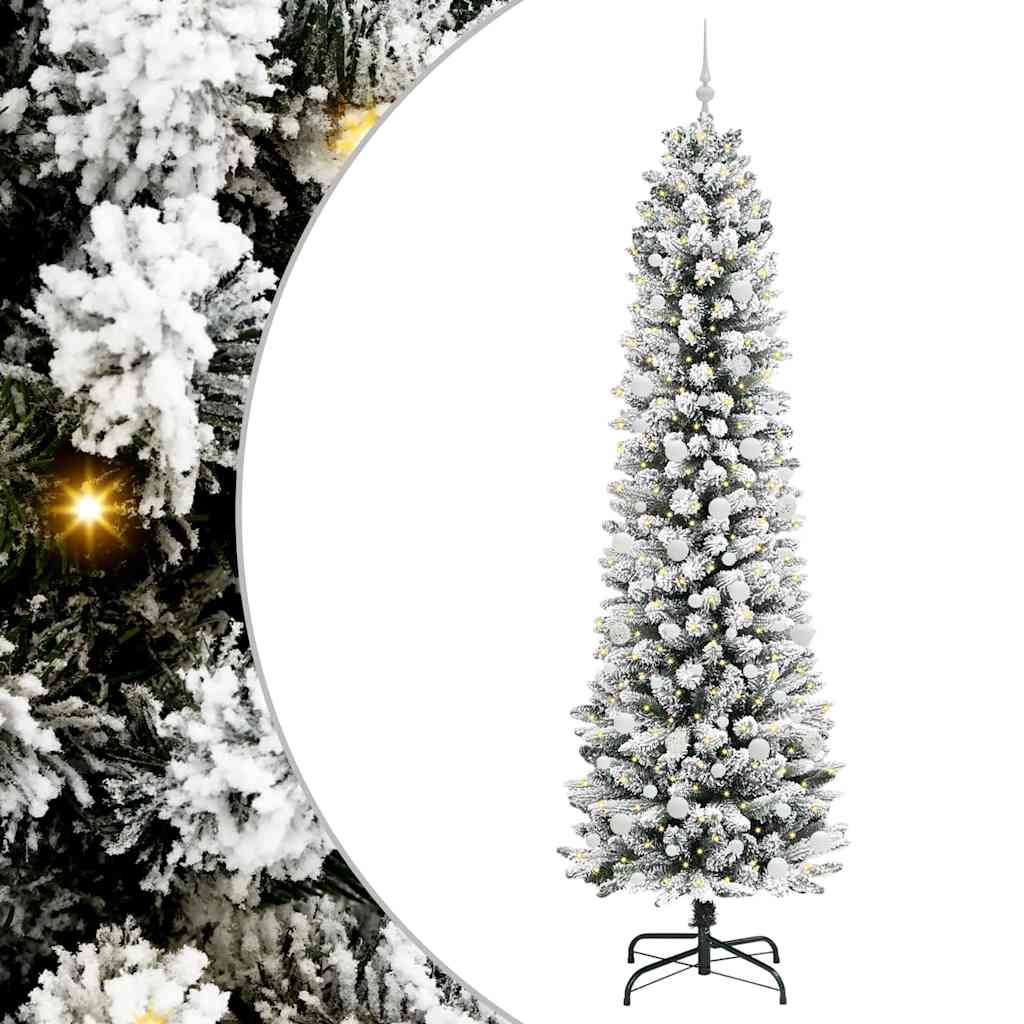 Artificial Christmas Tree with 300 LEDs with Stand White 240 cm