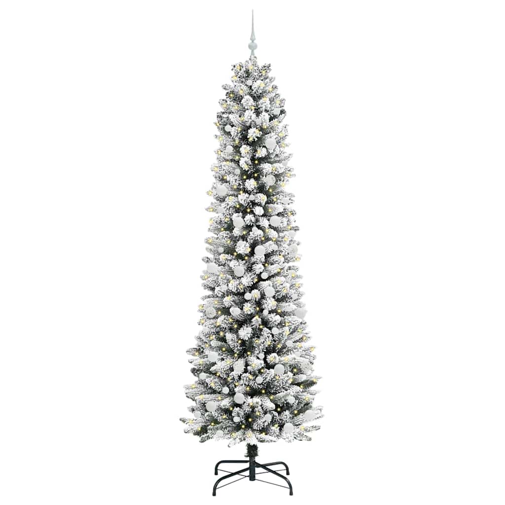Artificial Christmas Tree with 300 LEDs with Stand White 240 cm