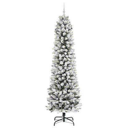 Artificial Christmas Tree with 300 LEDs with Stand White 240 cm